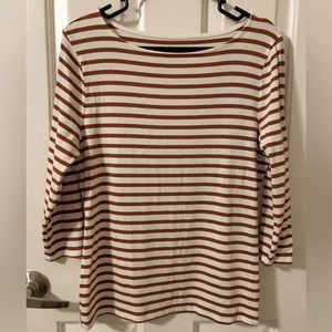 A New Day top, rust and ivory stripes, 3/4 length sleeves, so soft!